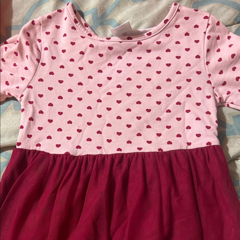 Wonder Nation Pink Heart Print Casual Dress